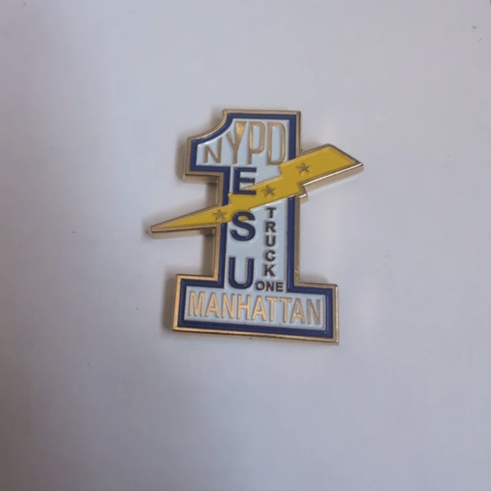 NYPD ESU Truck One with lightning bolt challenge coin